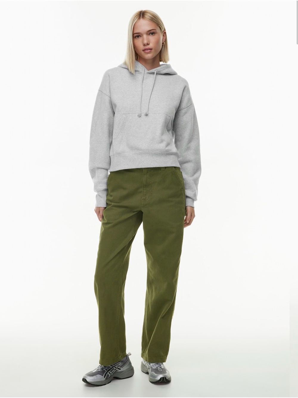 Aritzia TNA Greenwich Cargo Pant/Trooper Green| High-Rise Wide-Leg Utility 8